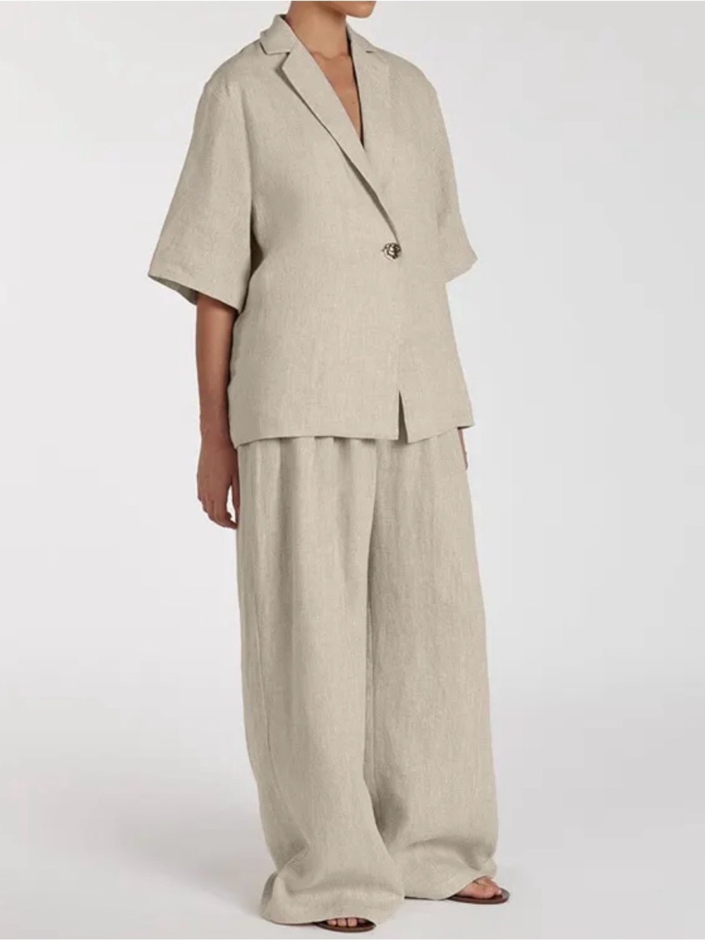 DISSH Set - Nala beige linen resort shirt (NWT) & Lune beige linen pants